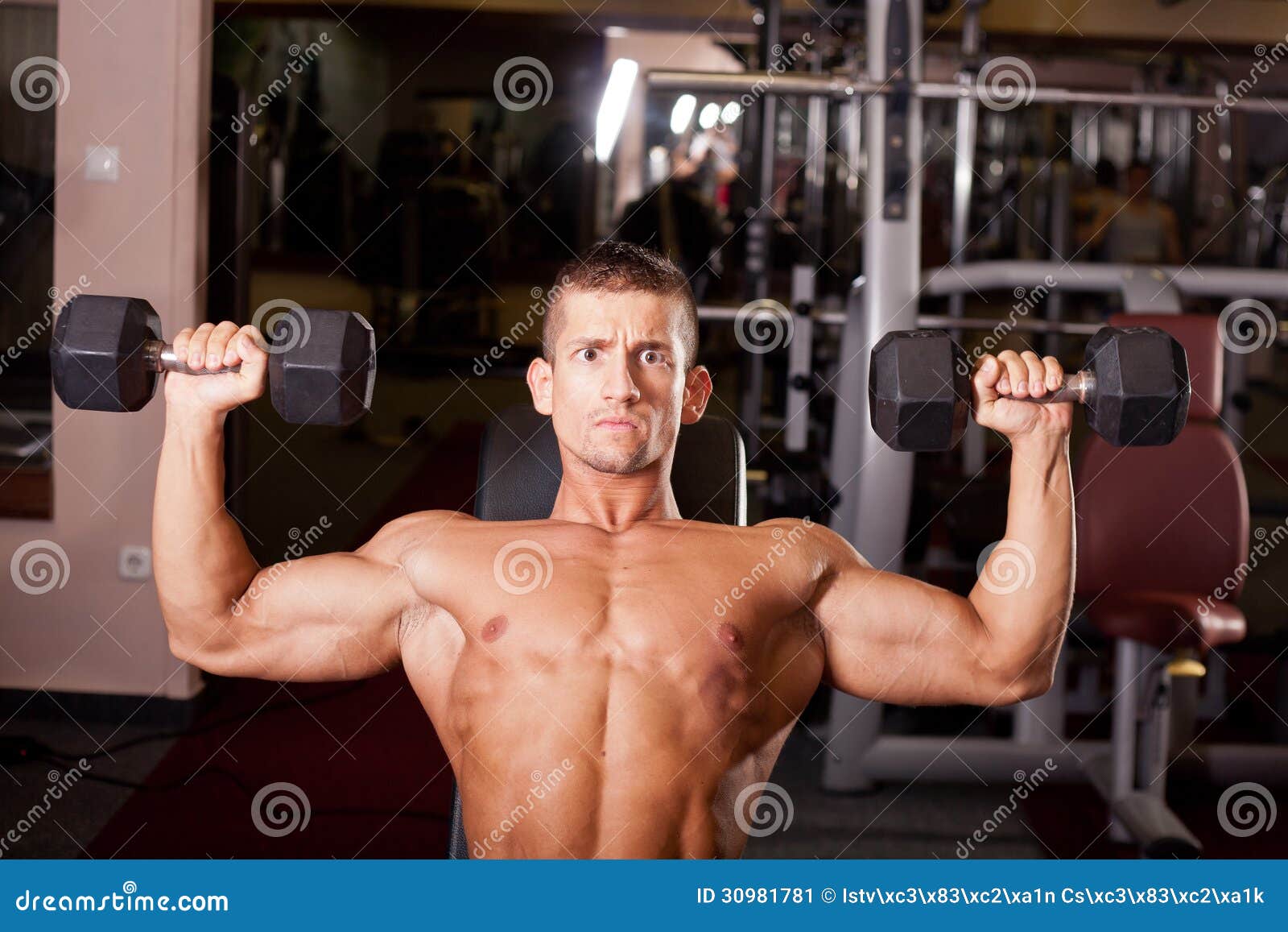 Bodybuilder training stock image. Image of muscular, anatomy - 30981781