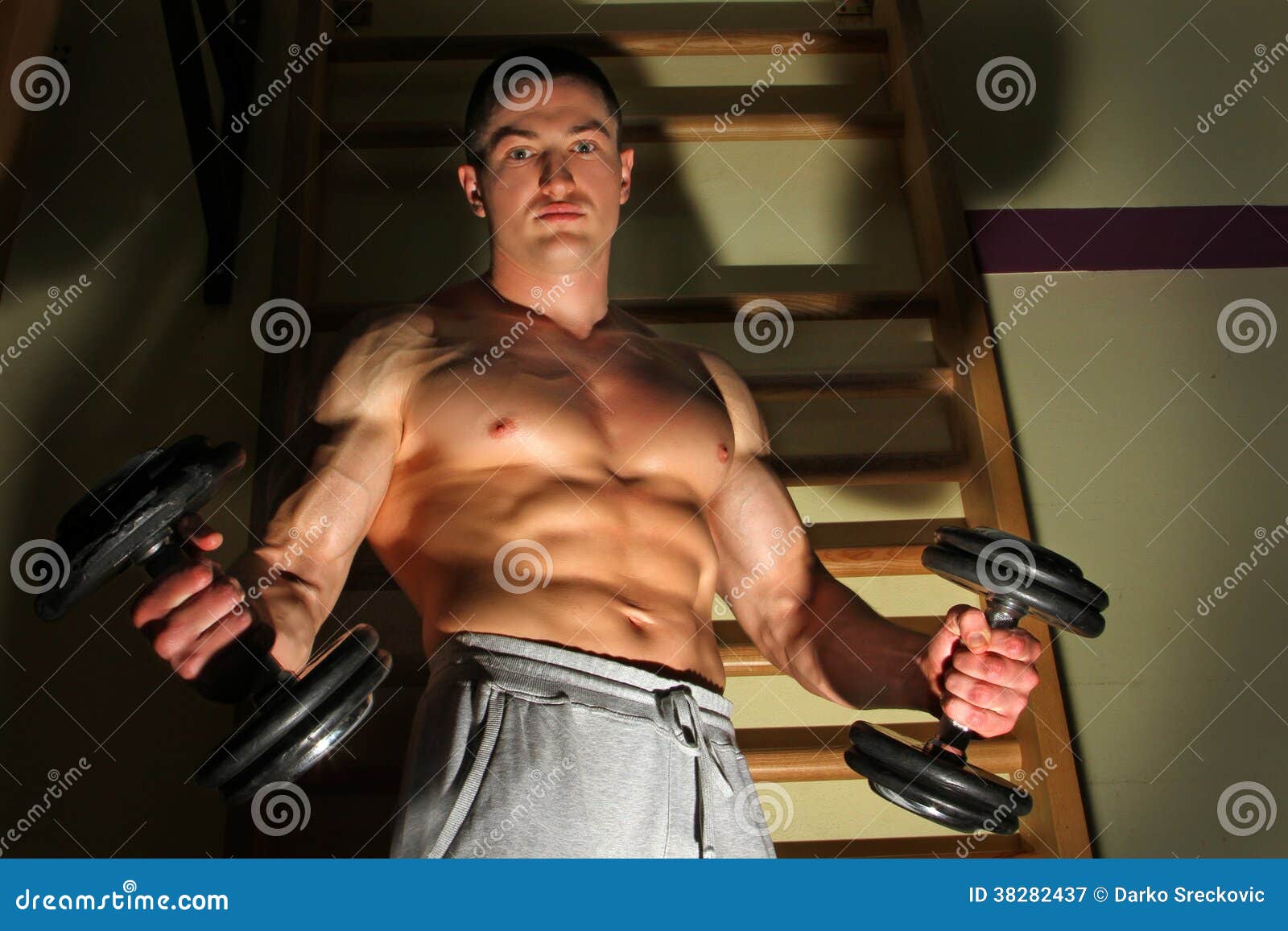 Bodybuilder training hard stock image. Image of bodybuilding 38282437