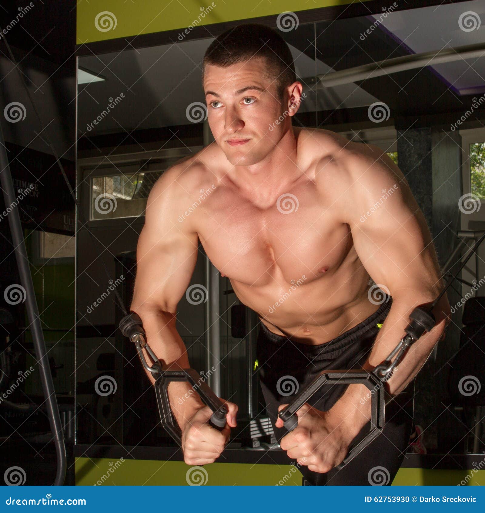 Bodybuilder training hard stock photo. Image of male 62753930
