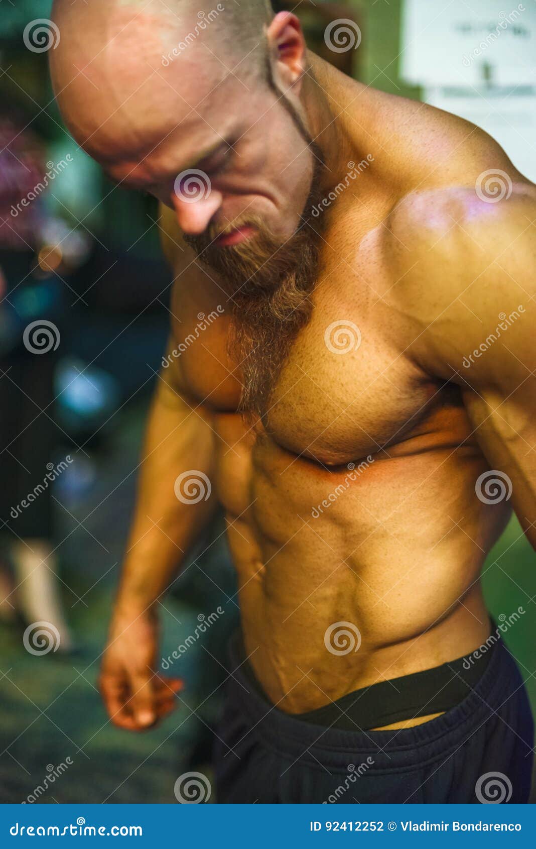 Bodybuilding Contest Behind the Scenes: the Contestant is Preparing for