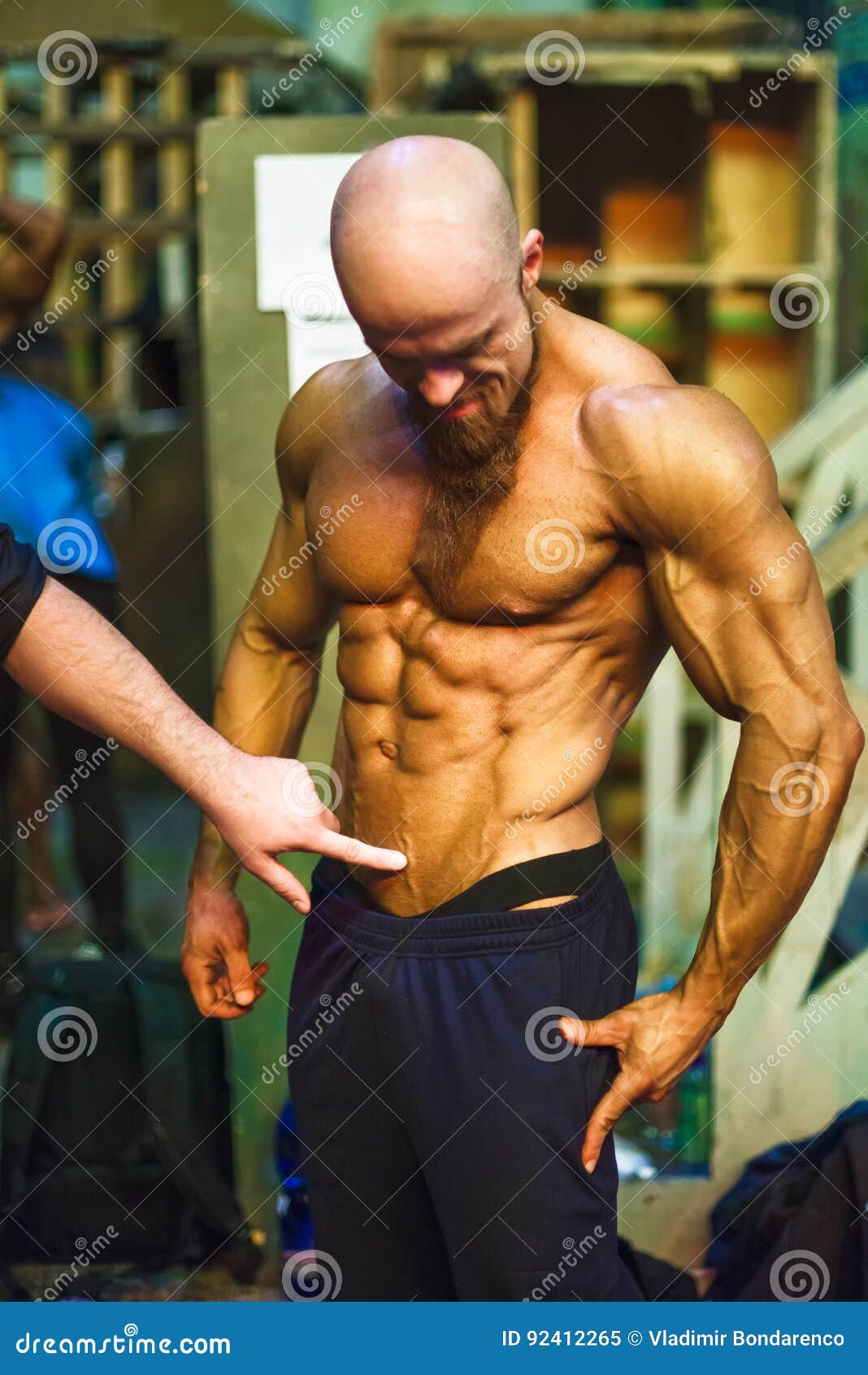 Bodybuilding Contest Behind the Scenes: the Contestant is Preparing for