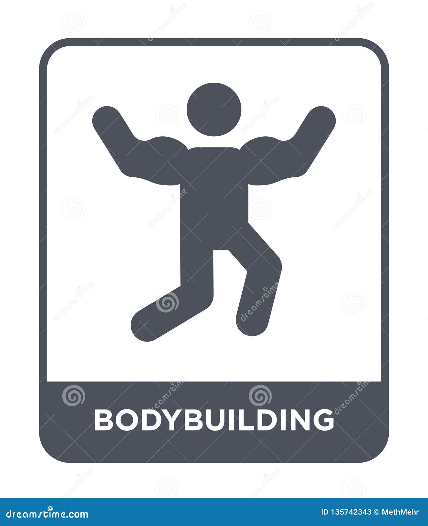 Bodybuilding Icon in Trendy Design Style. Bodybuilding Icon Isolated on
