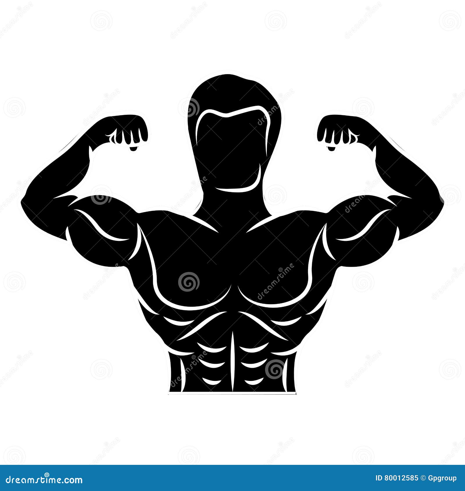 Bodybuilding muscle design stock vector. Illustration of head - 80012585