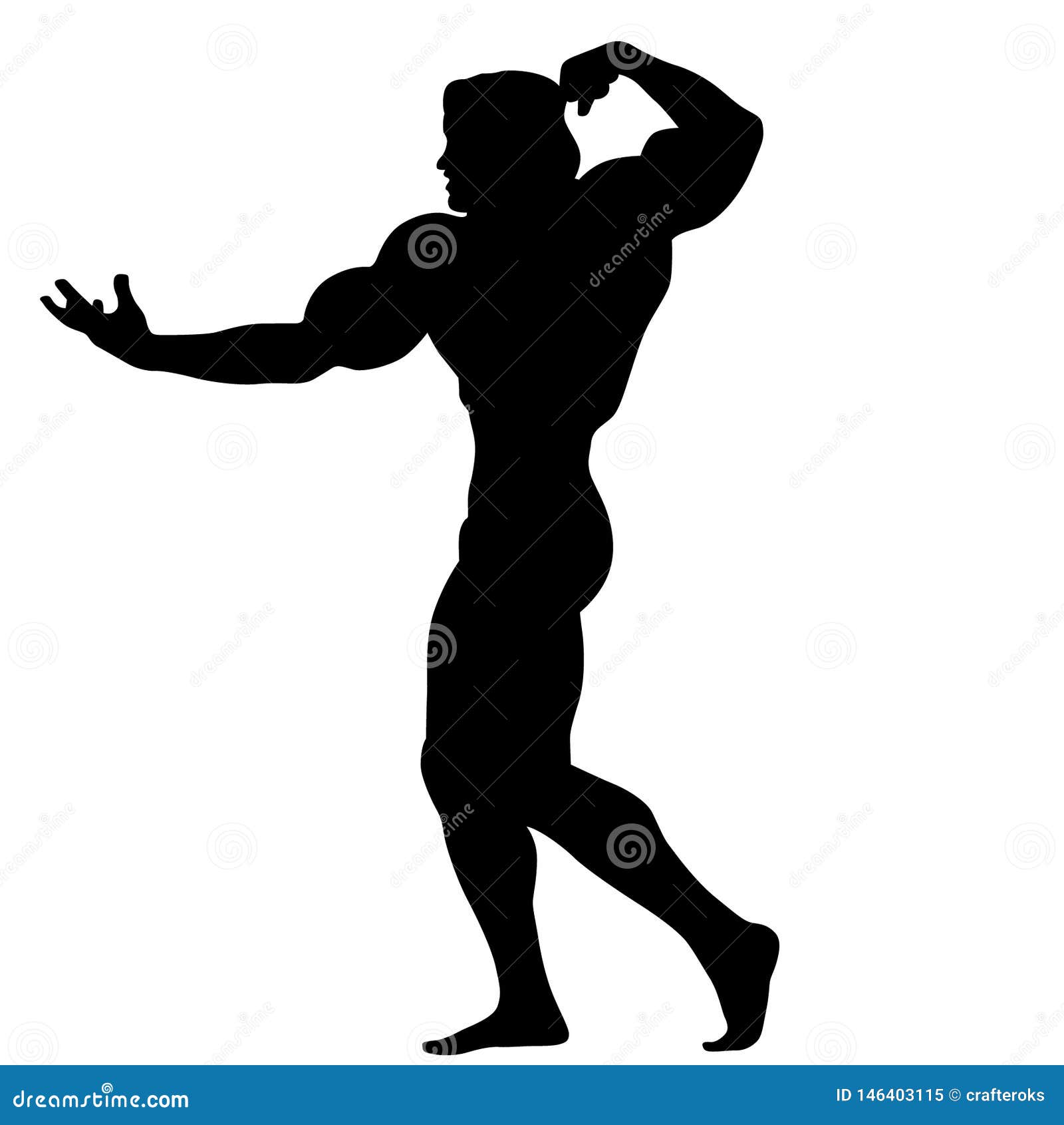 Bodybuilding Poses Silhouette Illustration by Crafteroks Stock Vector ...