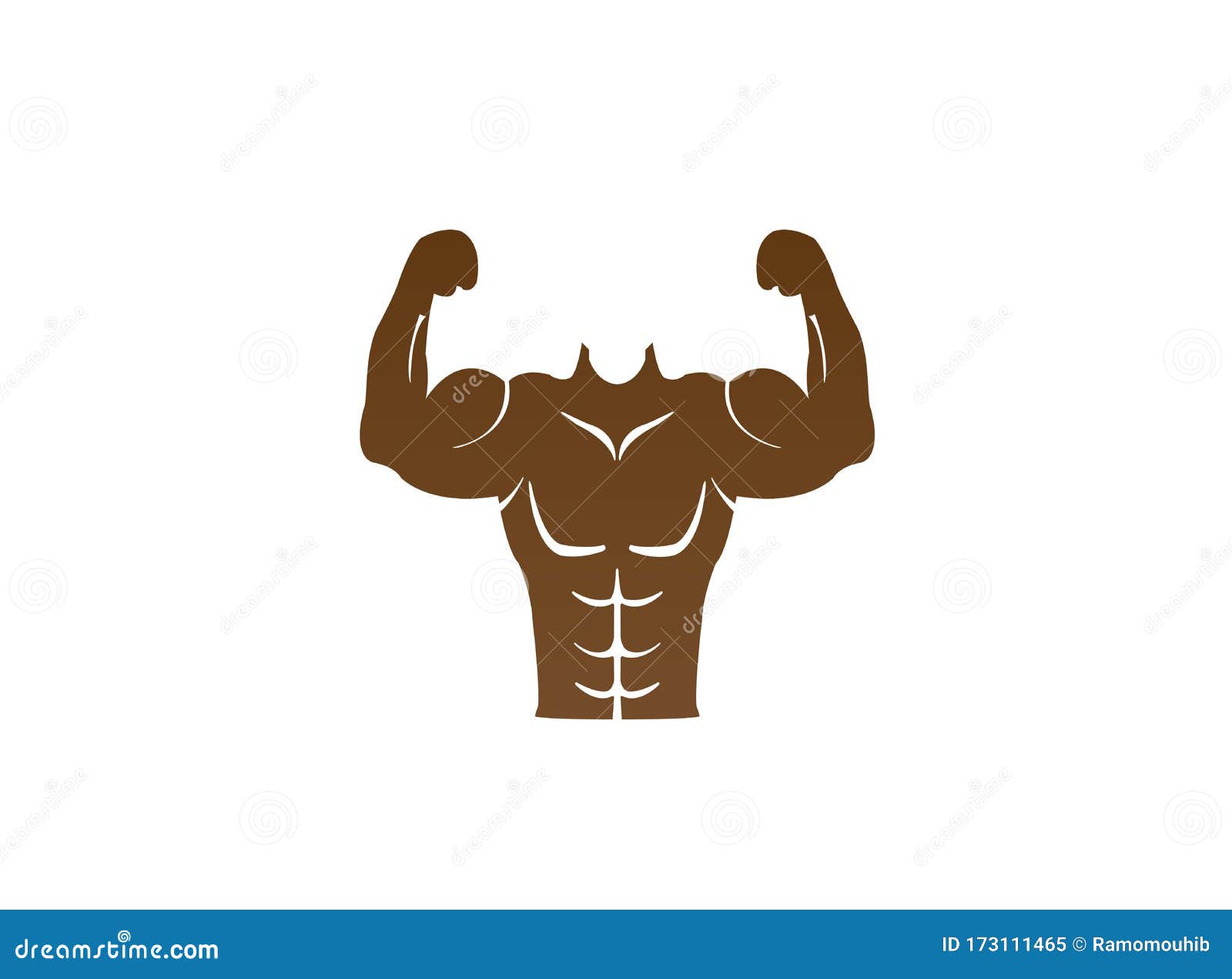 Bodybuilding Strong Body Muscles Icon Cartoon Logo Design Vector ...