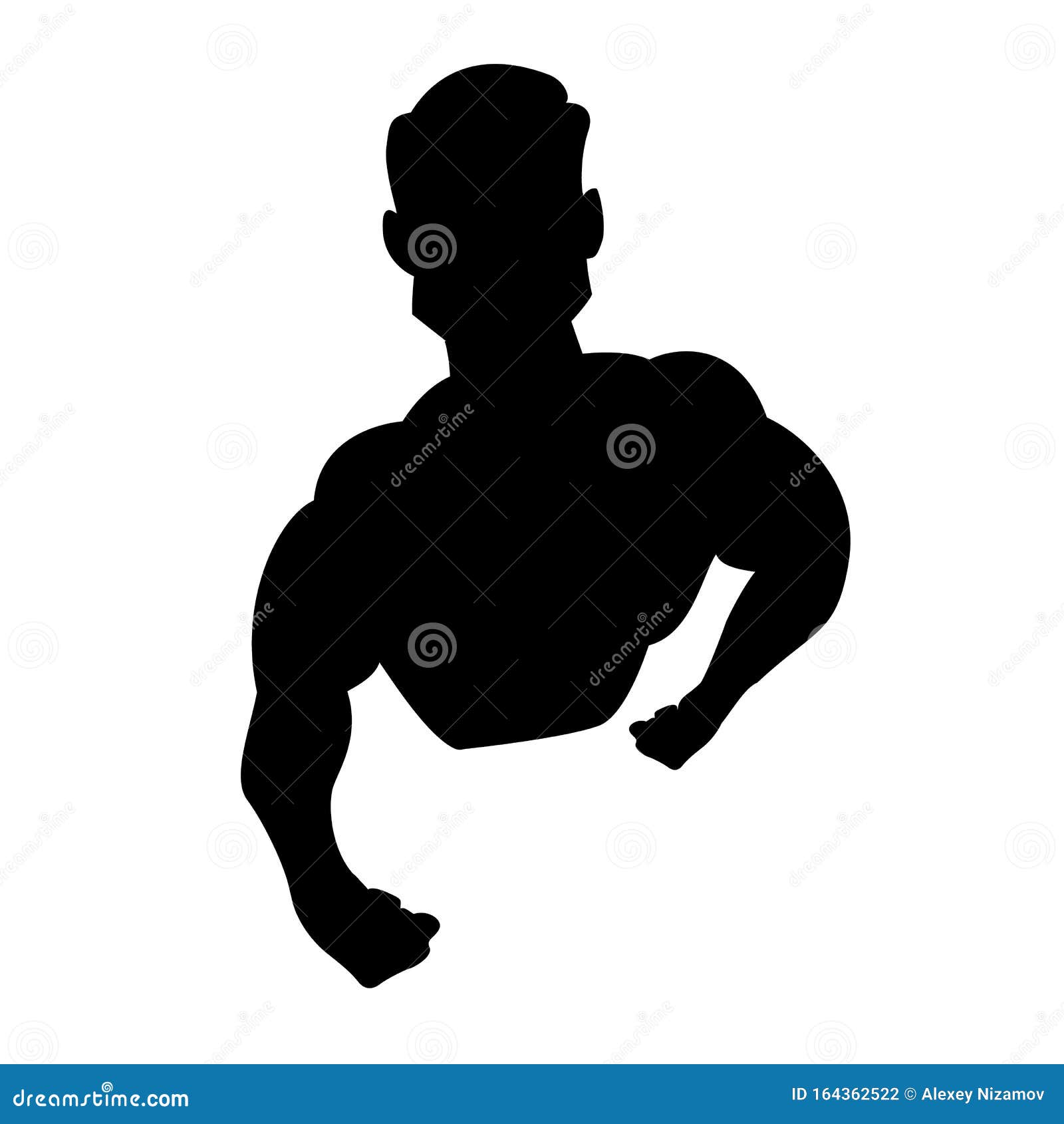 Bodyduilding Silhouette Vector. Illustration for Fitness Logo, Label ...
