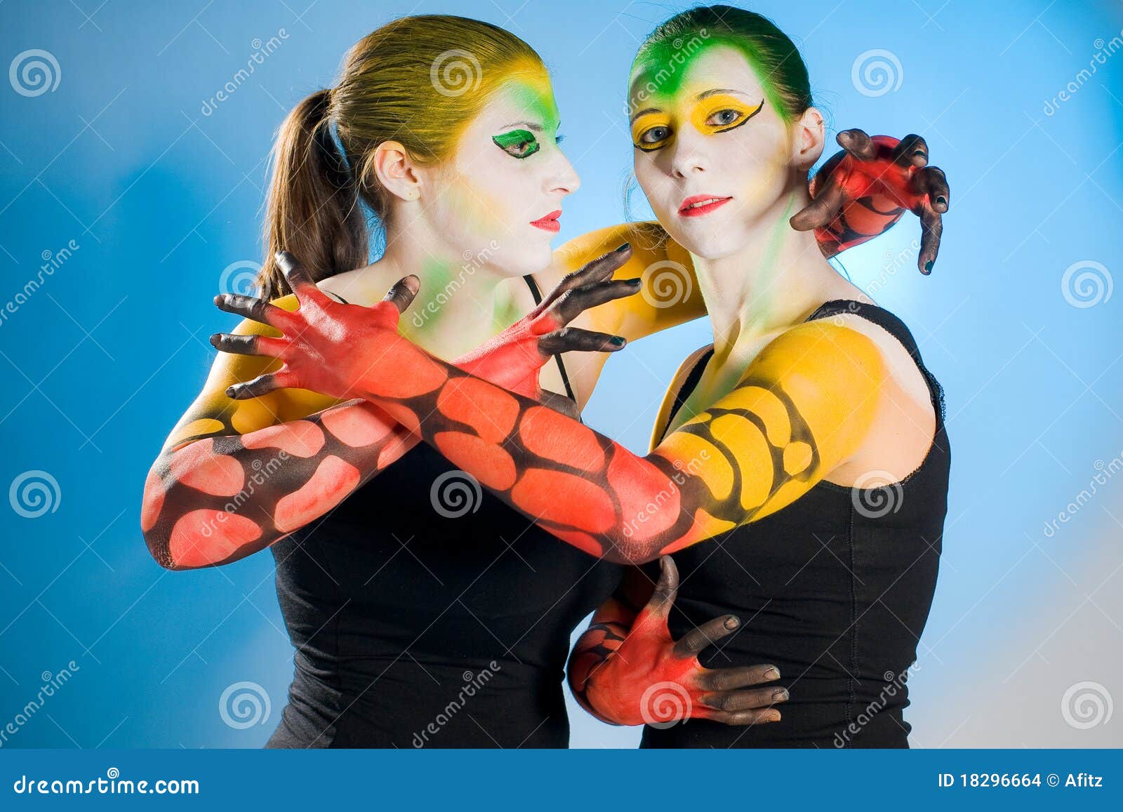 Bodypainting stock photo. Image of friendship, paint 18296664
