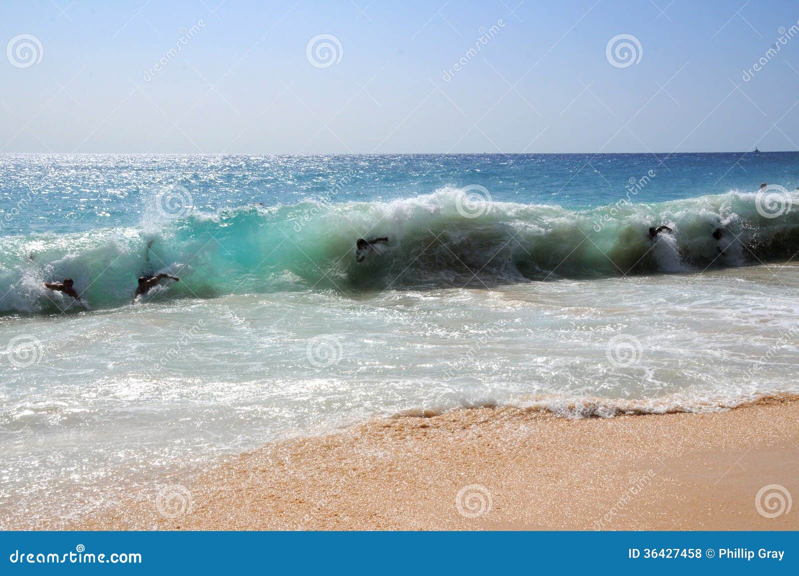 Bodysurfing Sandy Beach Hawaii Stock Photo Image of tropical, bodyboard 36427458