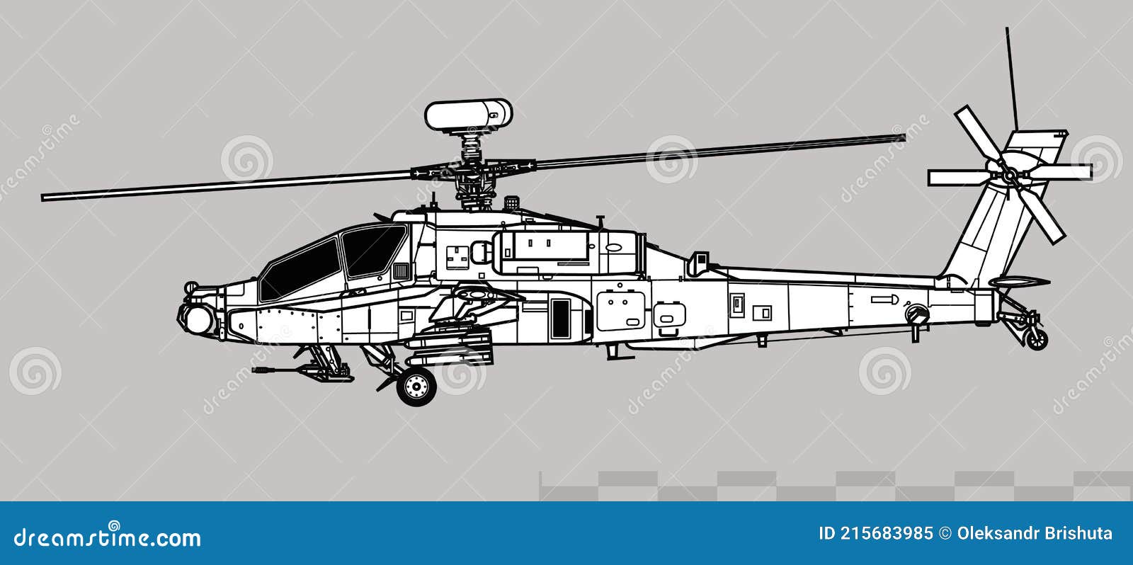 boeing ah-64d apache longbow, agustawestland apache.  drawing of attack helicopter.