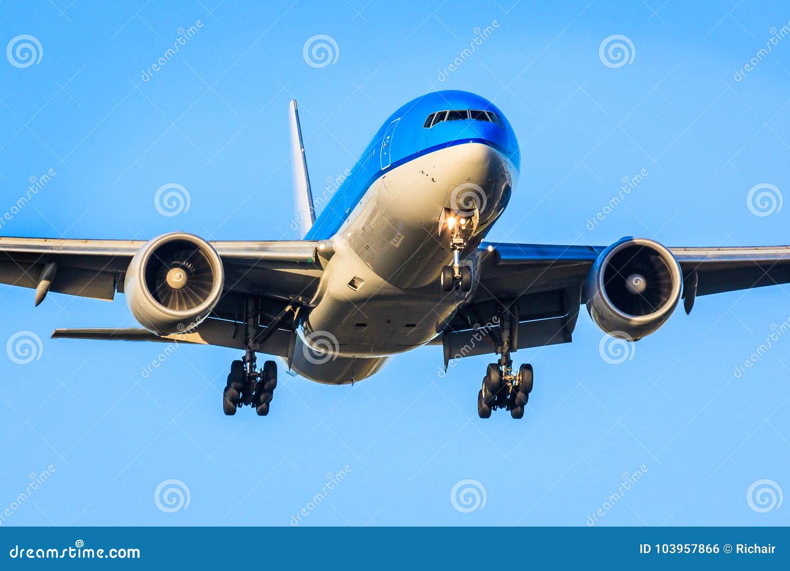 Airliner Approaching To Land Stock Photo Image of international