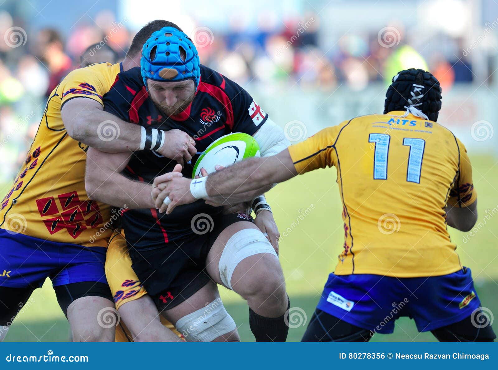 BOEKAREST, ROEMENIË - MAART 21: Niet geïdentificeerde rugbyspelers tijdens Roemenië versus Georgië in Europese Natieskop bij Nationaal Stadion, score 7-26, op 21 Maart, 2015 in Boekarest, Roemenië