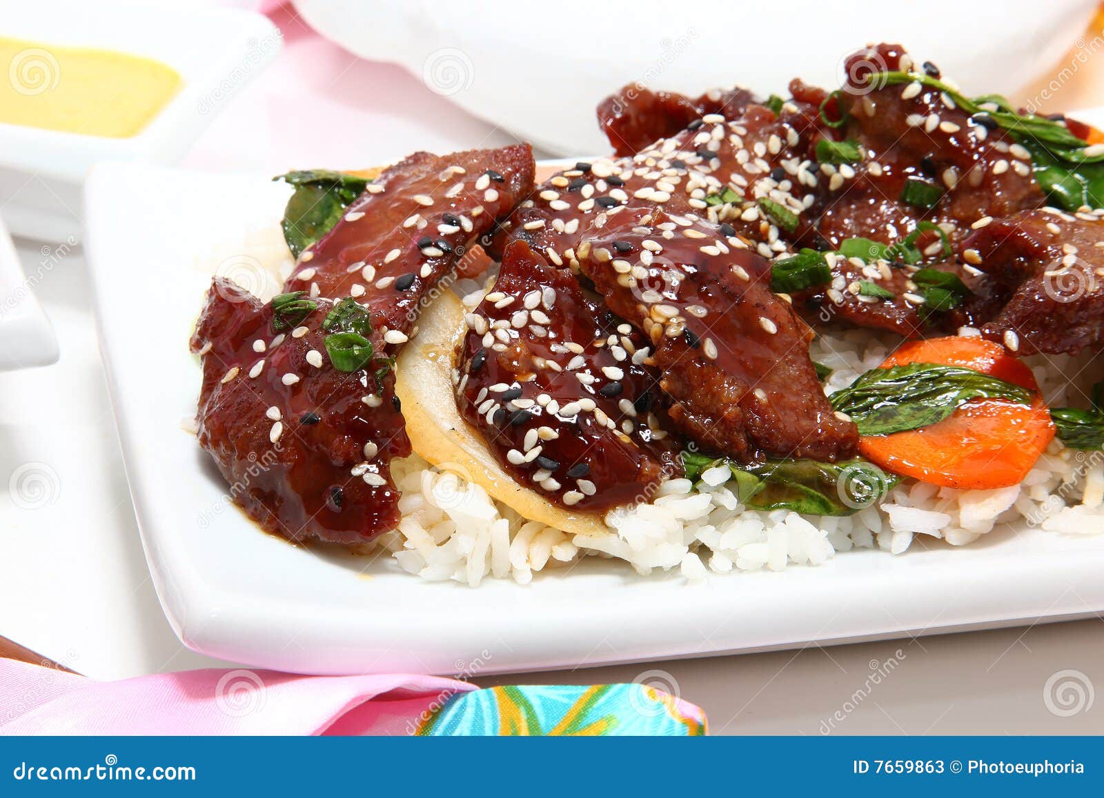 Boeuf japonais de Teriyaki image stock. Image du soja 7659863