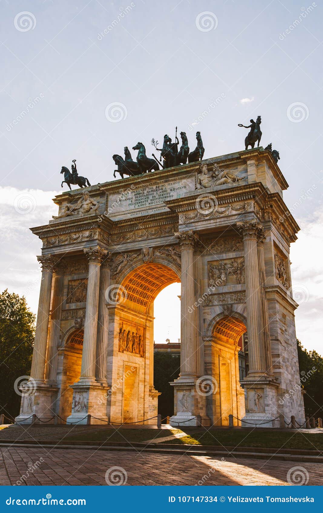 Bogen Des Friedens in Sempione-Park, Mailand, Lombardei, Italien ACRO ...