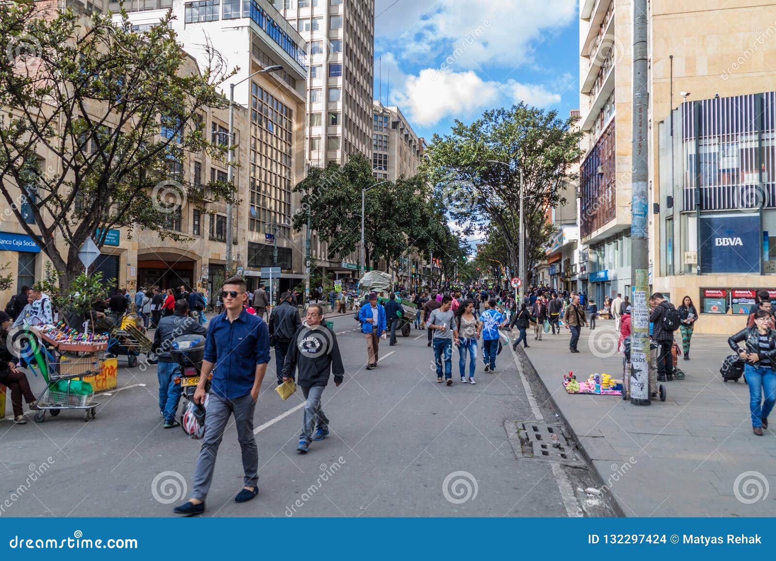 BOGOTA, COLOMBIA - SEPTEMBER 24, 2015: People Walk on Carrera 7 Street in  Bogota, Capital of Colombi Editorial Stock Image - Image of urban,  destination: 132297424