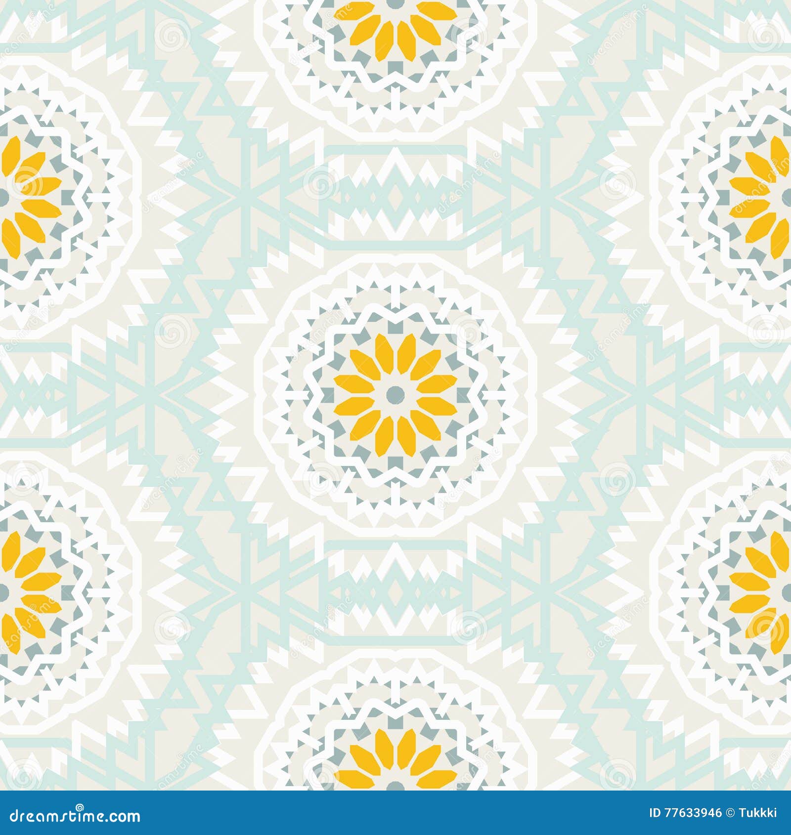 bohemian pattern with big abstract flowers