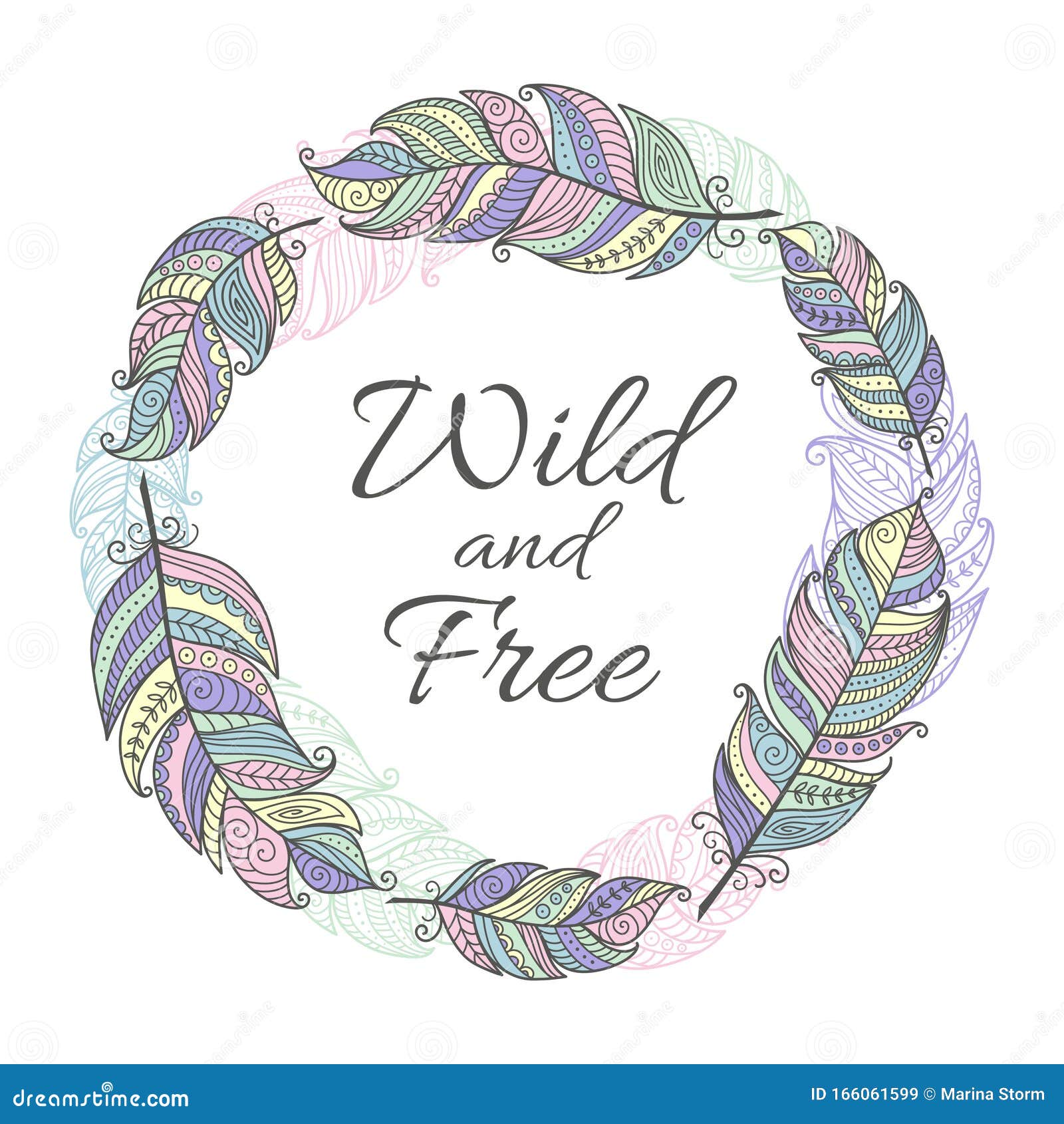 Download Boho Style Inspirational Quote Wild And Free In Circle ...