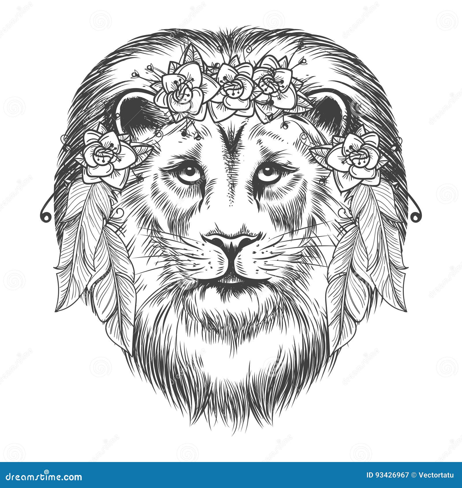 Free Boho Lion Svg 230 SVG PNG EPS DXF File