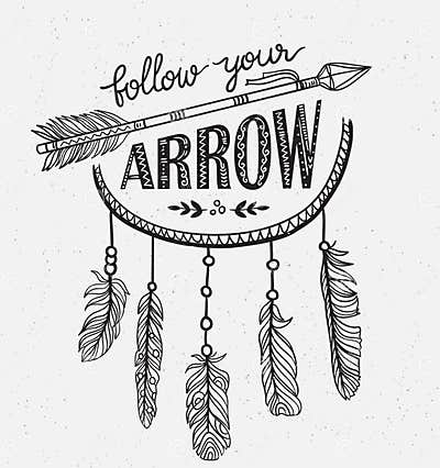 Boho Template with Inspirational Quote Lettering - Follow Your Arrow ...