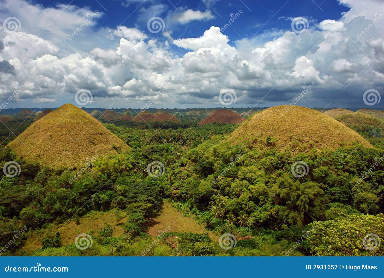 Bohol Chocolate Hills Panorama Stock Image Image of color, hills 2931657