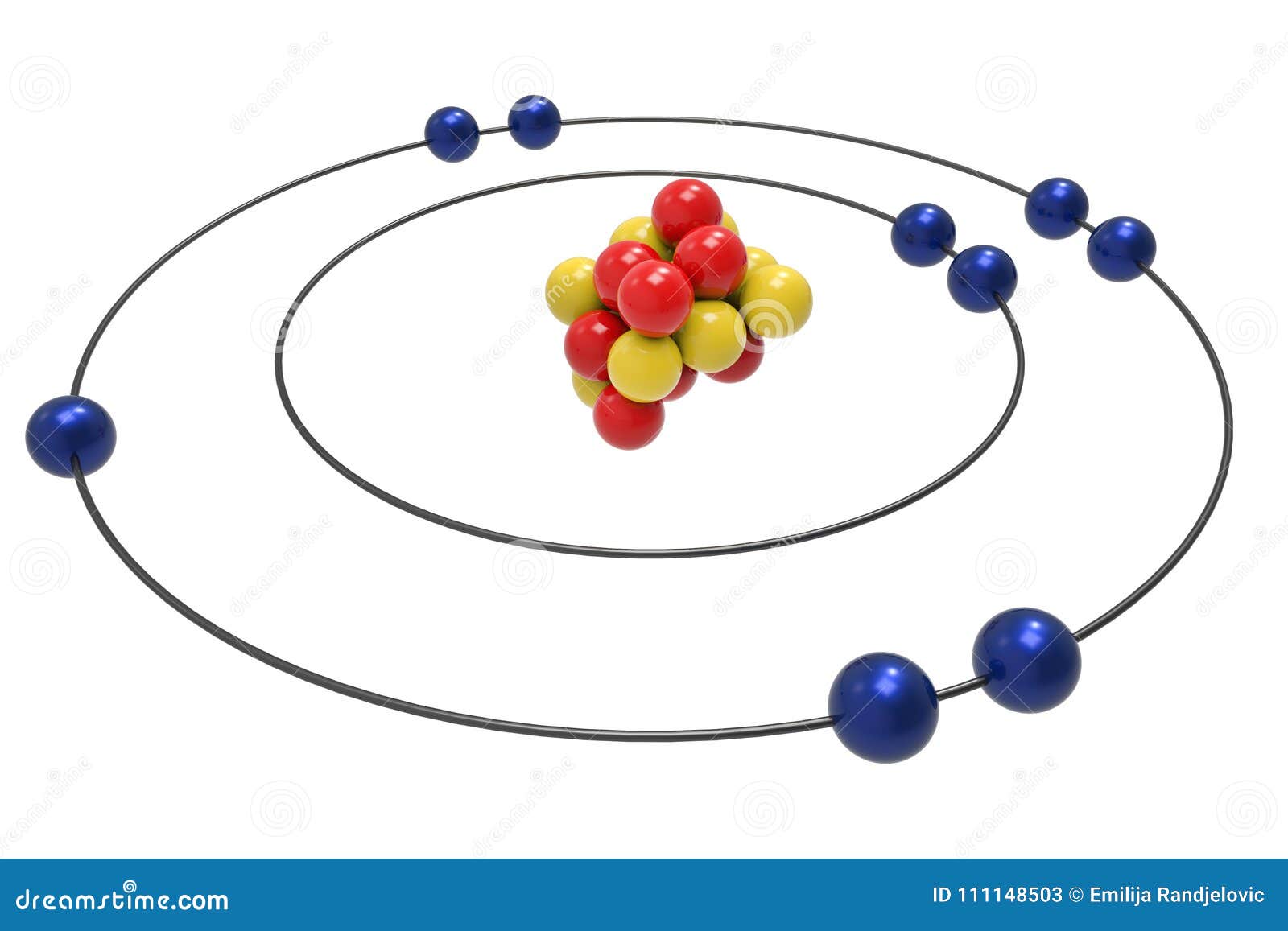 Bohr Model Of Fluorine Atom With Proton Neutron And