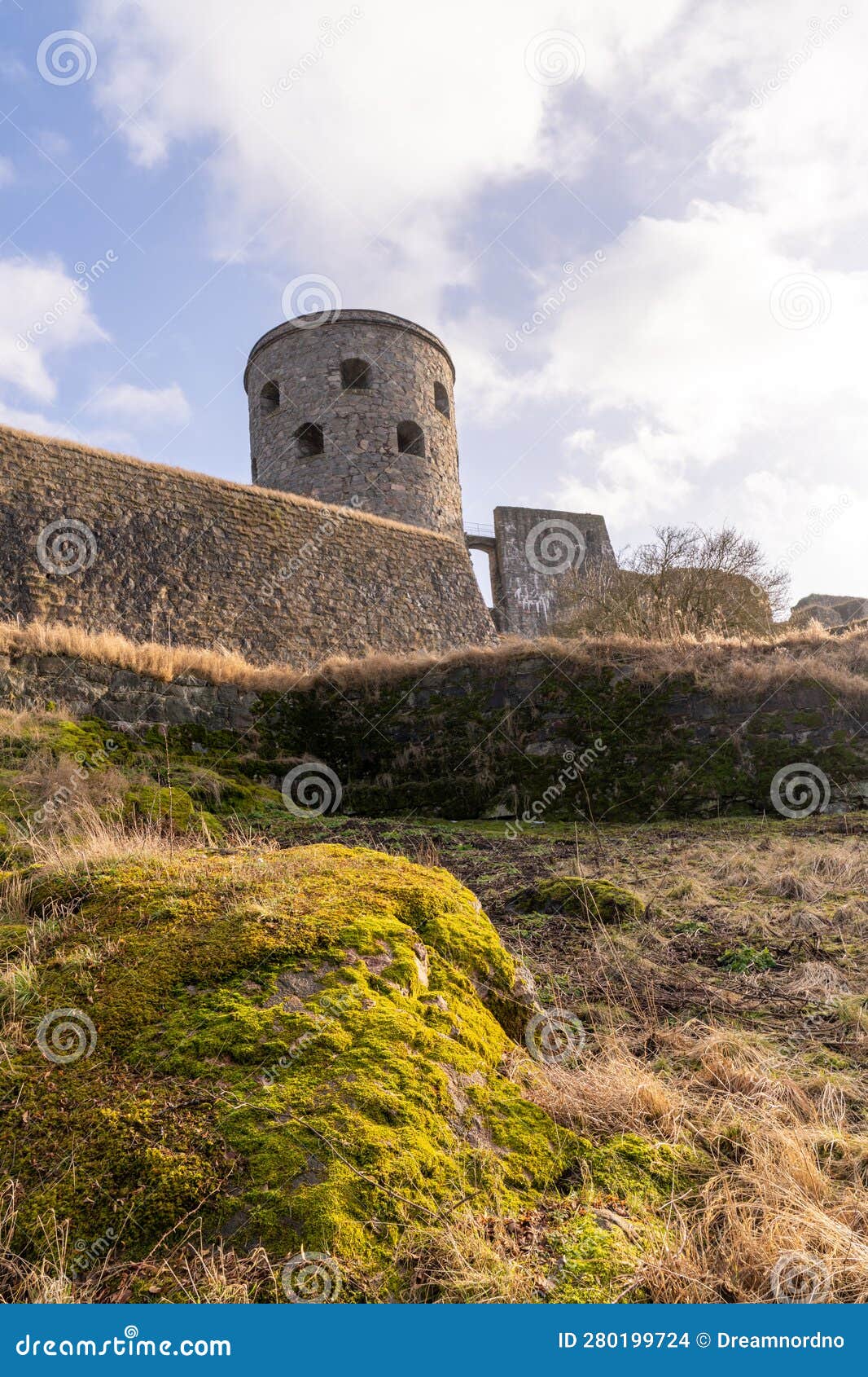 bohus fortress, founded on a cliff by the river gota in sweden