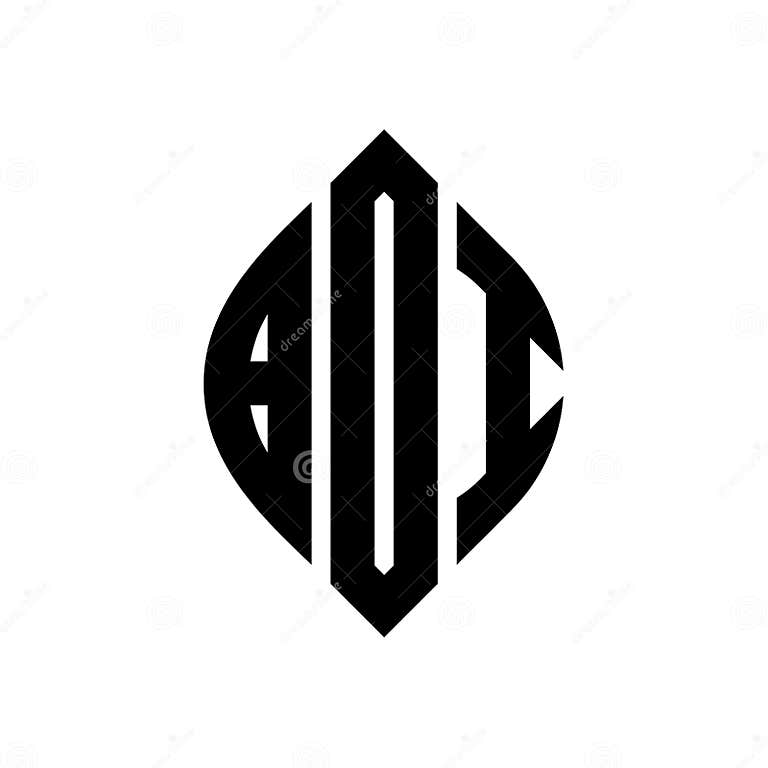 BOI Circle Letter Logo Design with Circle and Ellipse Shape. BOI