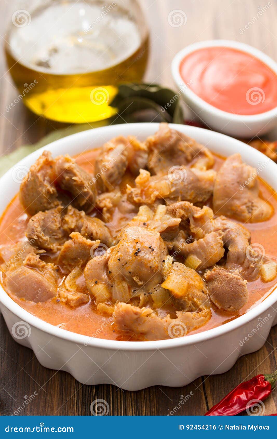 Boiled Chicken Gizzards with Vegetables on Bowl Stock Photo Image of
