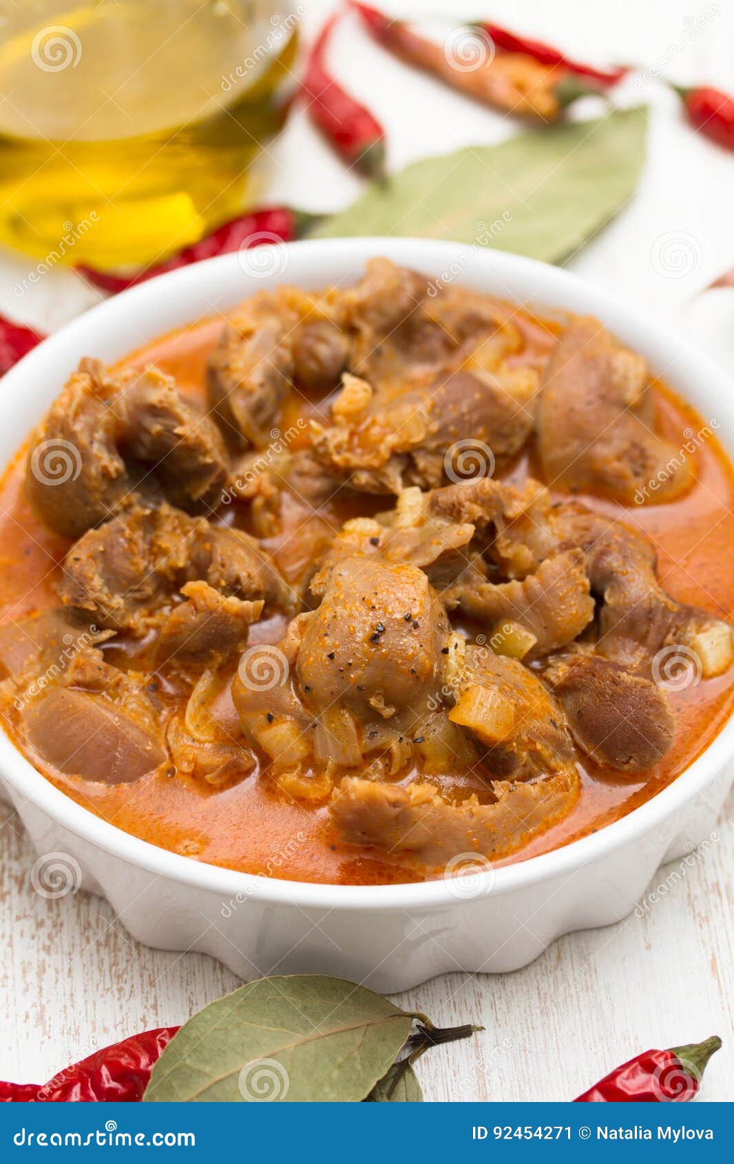 Boiled Chicken Gizzards with Vegetables on Bowl Stock Image Image of