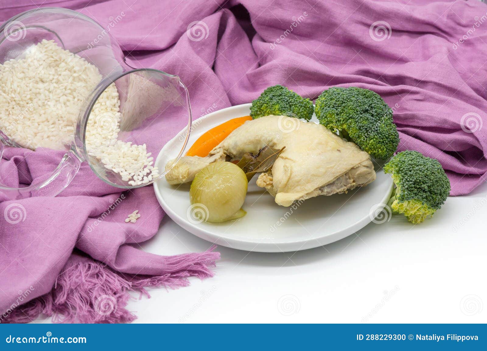 Boiled Chicken Leg with Vegetables Stock Photo - Image of vegetable