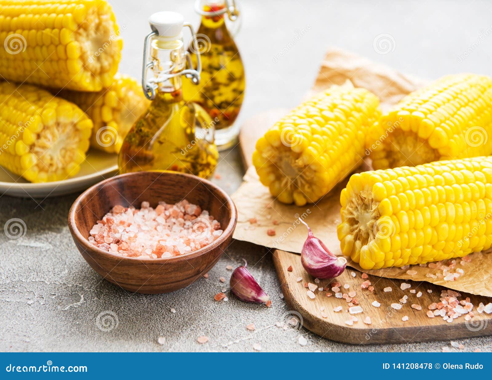Boiled corn cob stock photo. Image of olive, grain, healthy 141208478