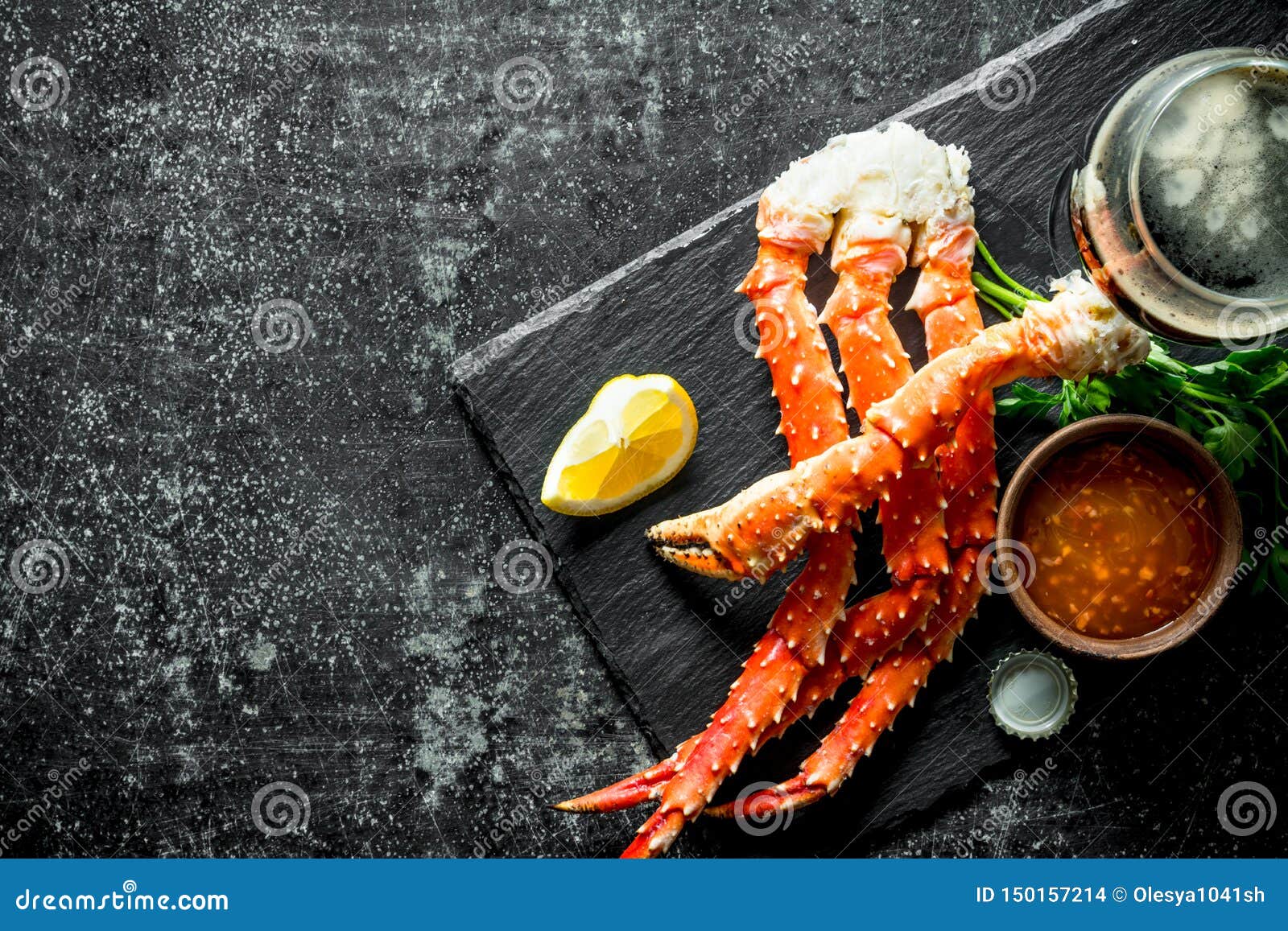 Boiled Crab with Sauce and Beer in a Glass Stock Photo Image of tasty
