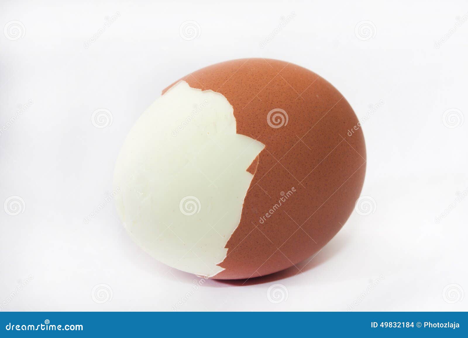 Boiled Cracked Egg on the White Background Stock Photo Image of