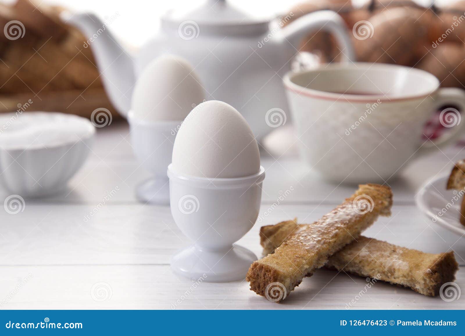 Boiled Egg for Breakfast stock image. Image of dipping - 126476423