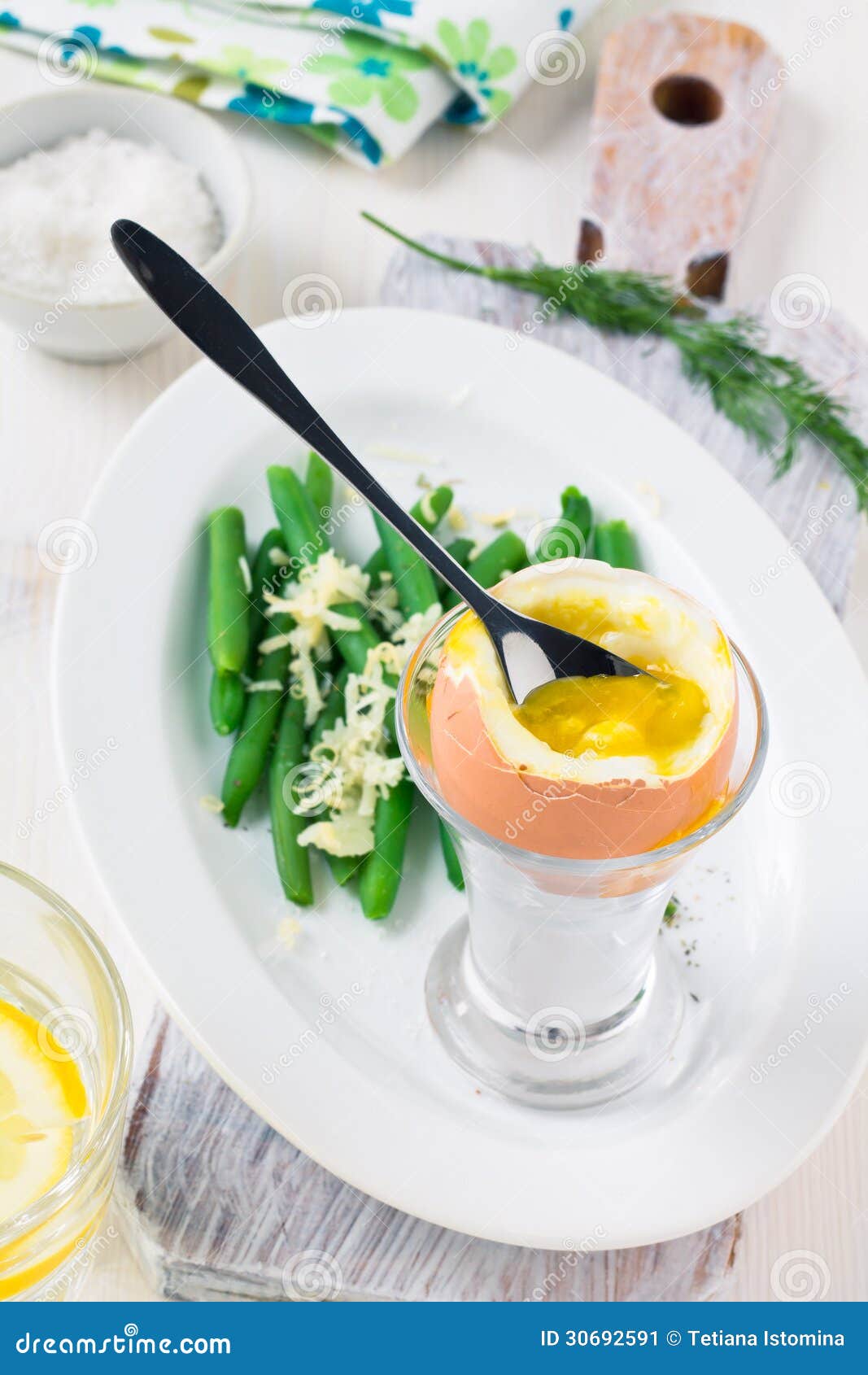 Boiled egg for breakfast stock image. Image of healthy - 30692591