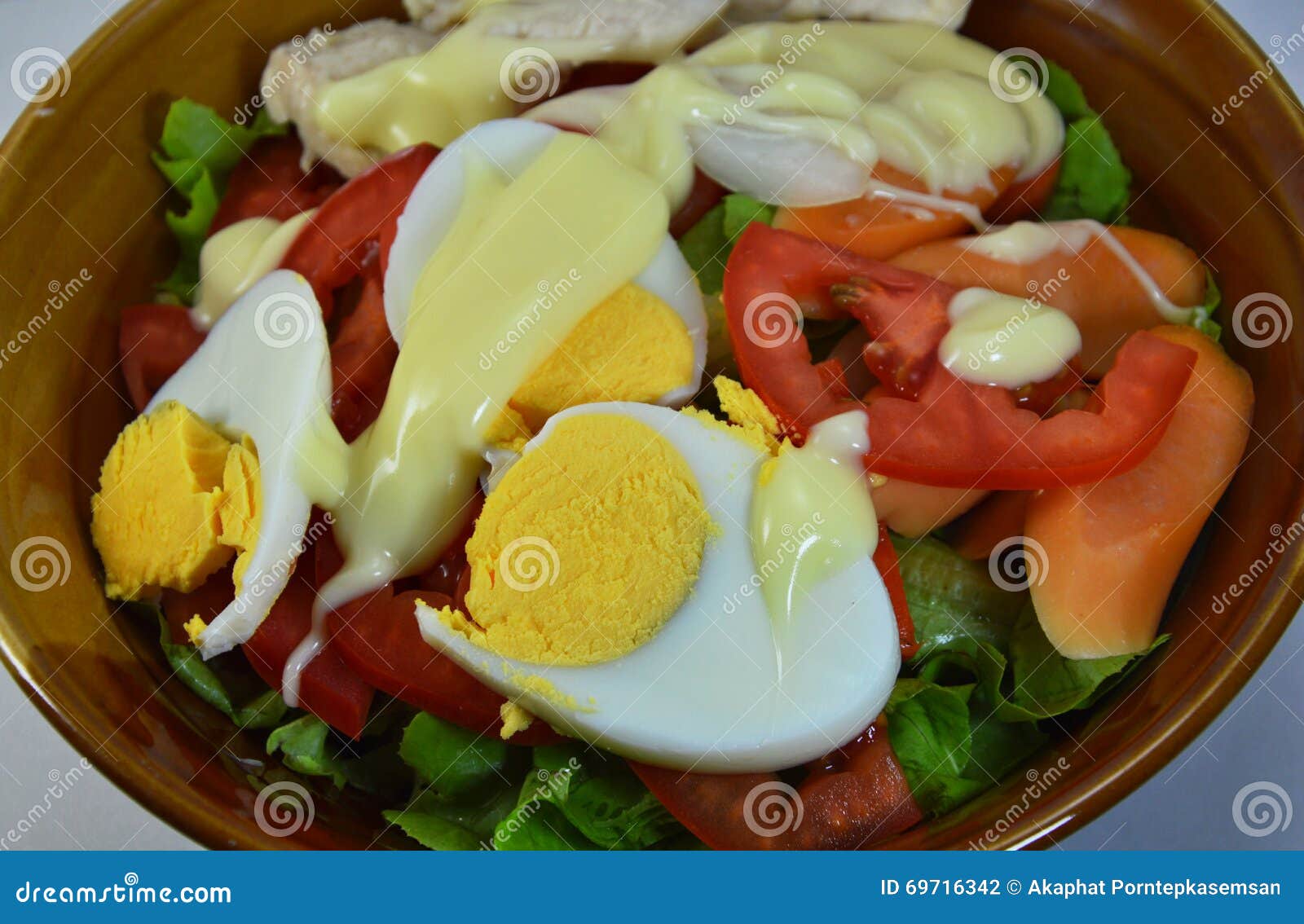 Boiled Egg Salad Dressing Mayonnaise in Bowl Stock Photo Image of