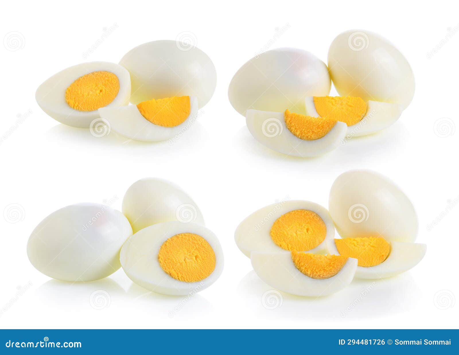Boiled Egg on White Background Stock Photo Image of orange, protein