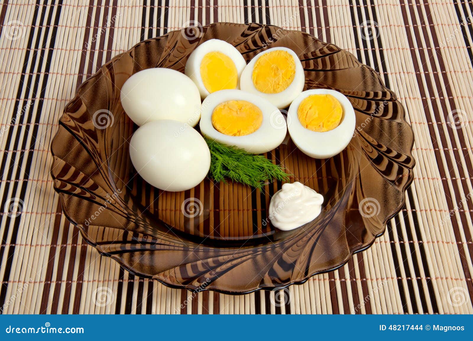 Boiled Eggs with Mayonnaise and Dill Stock Photo Image of holiday