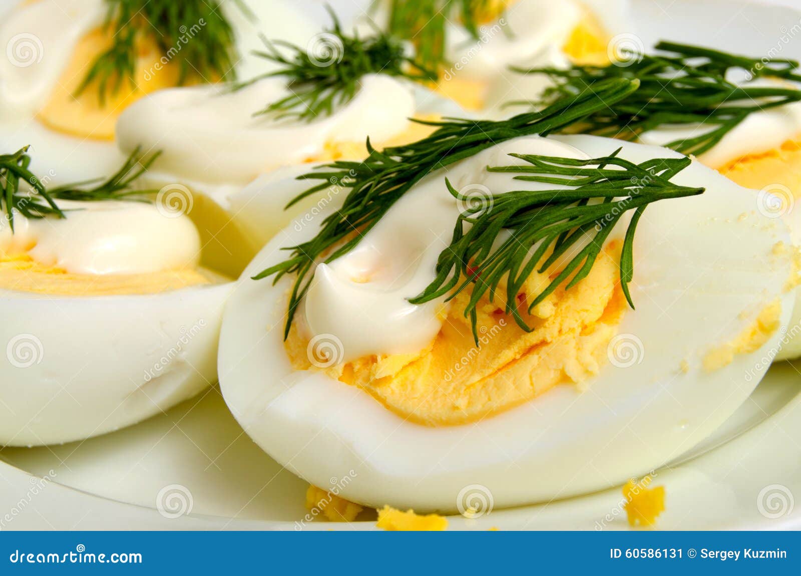 Boiled Eggs with Mayonnaise and Dill. Stock Image Image of mayonnaise