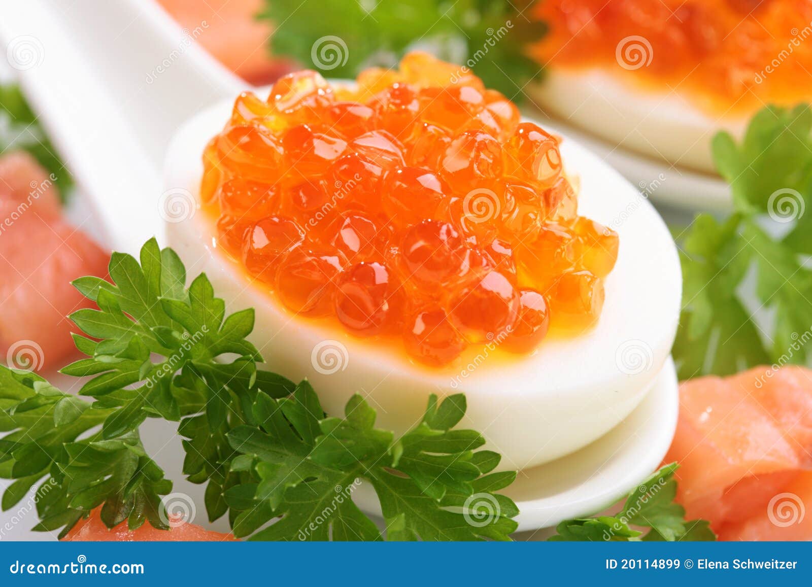 Boiled Eggs with Red Caviar Stock Image Image of delicious, close