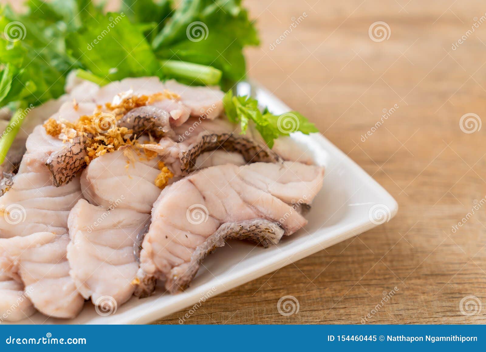 Boiled fish dip with sauce stock image. Image of asian 154460445