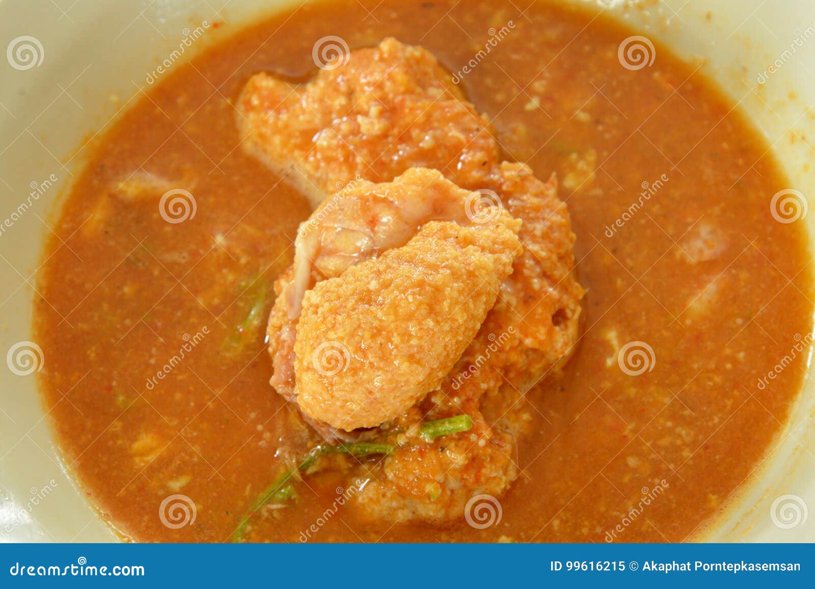 Boiled Fish Egg in Spicy and Sour Soup on Bowl Stock Image Image of