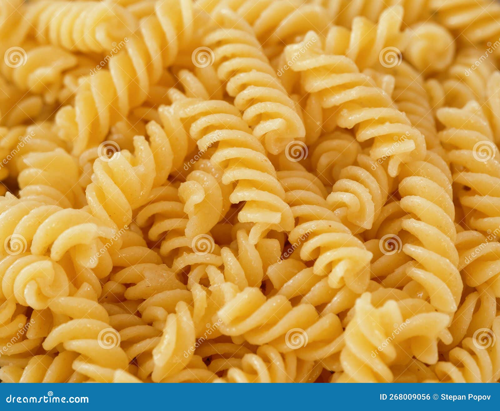 Boiled Gluten Free Fusilli Pasta Made of Corn and Rice Stock Photo