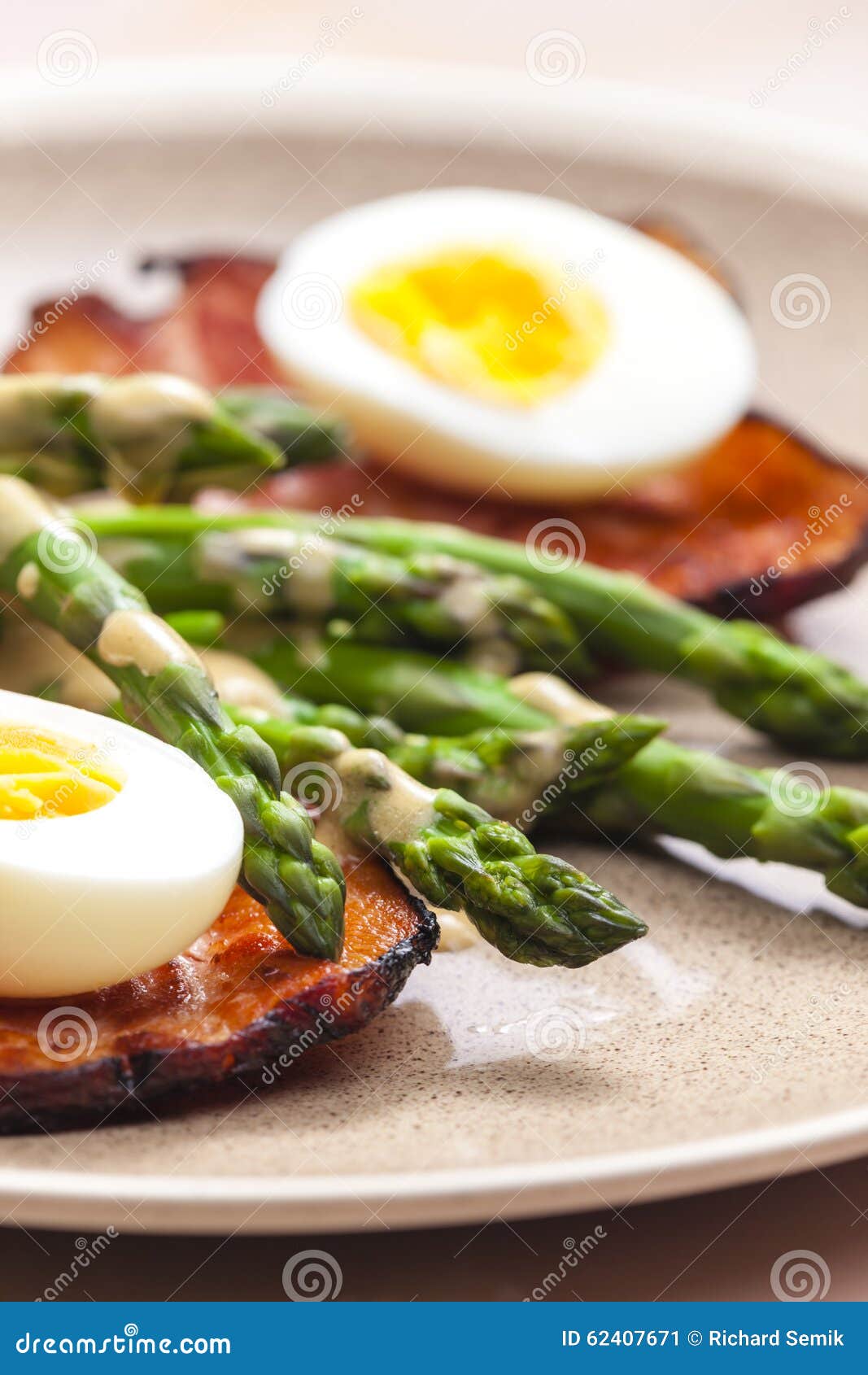 Boiled Green Asparagus with Bacon Stock Image Image of cuisine, food