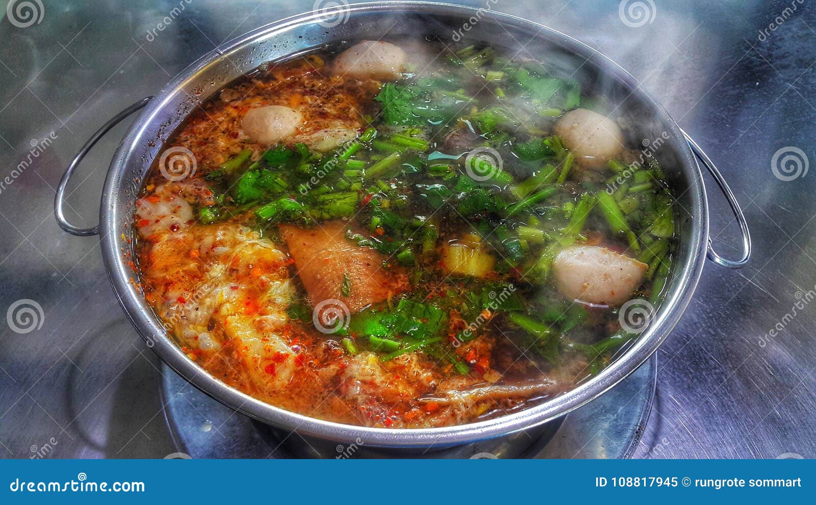 Boiled hot pot meat. stock image. Image of meat, delicious 108817945