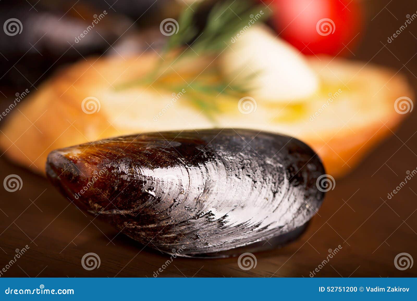 Boiled mussels stock photo. Image of lemon, toast, food 52751200