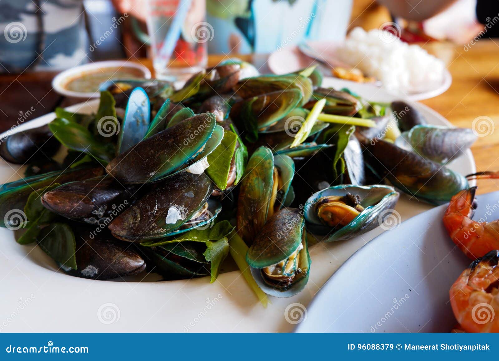 Boiled Mussels with Spicy Seafood Sauce Stock Image Image of fresh, protein 96088379