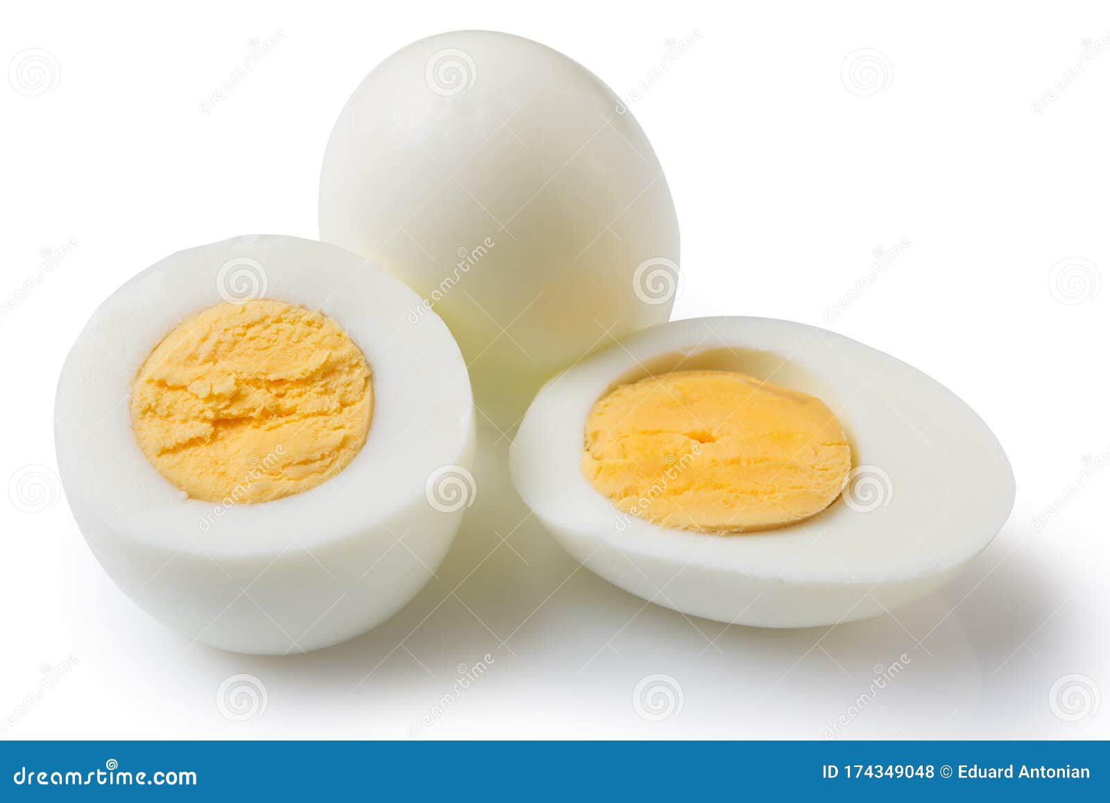 Two white and brown eggs art, Peeled Hard Boiled Eggs transparent