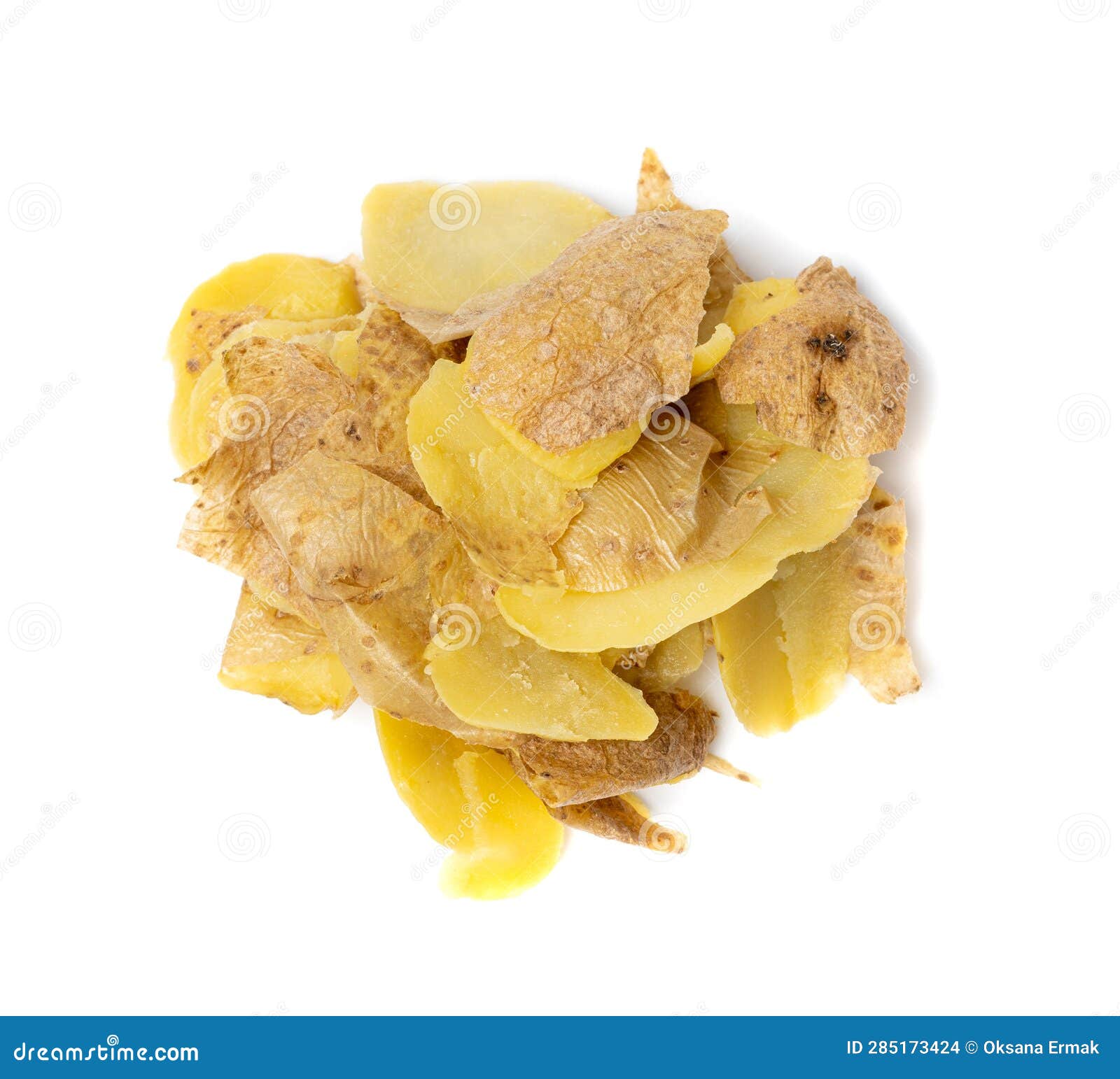 Boiled Potato Peel Isolated, Potato Skin, Bio Garbage for Compost