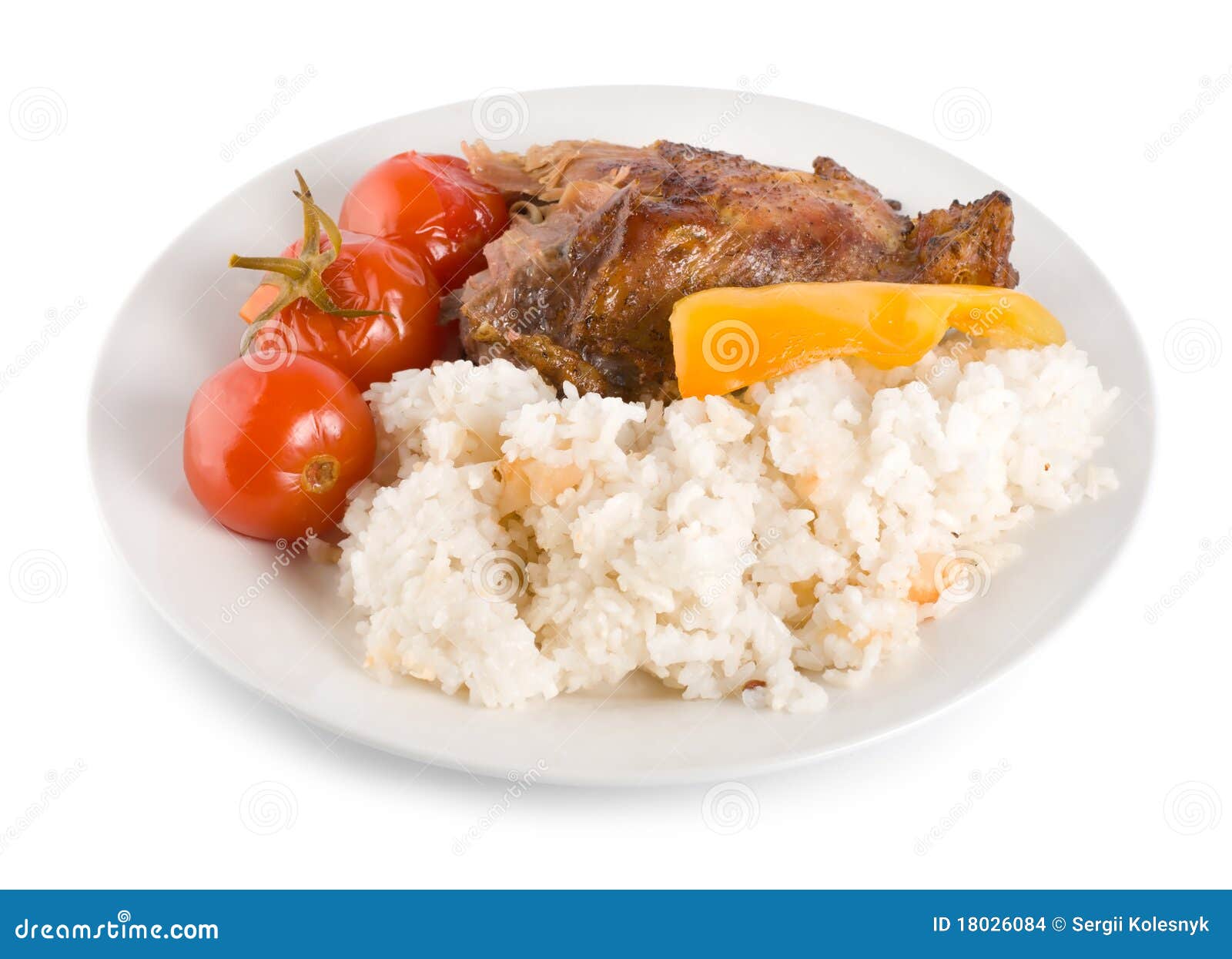 Boiled rice with chicken stock photo. Image of refreshment 18026084