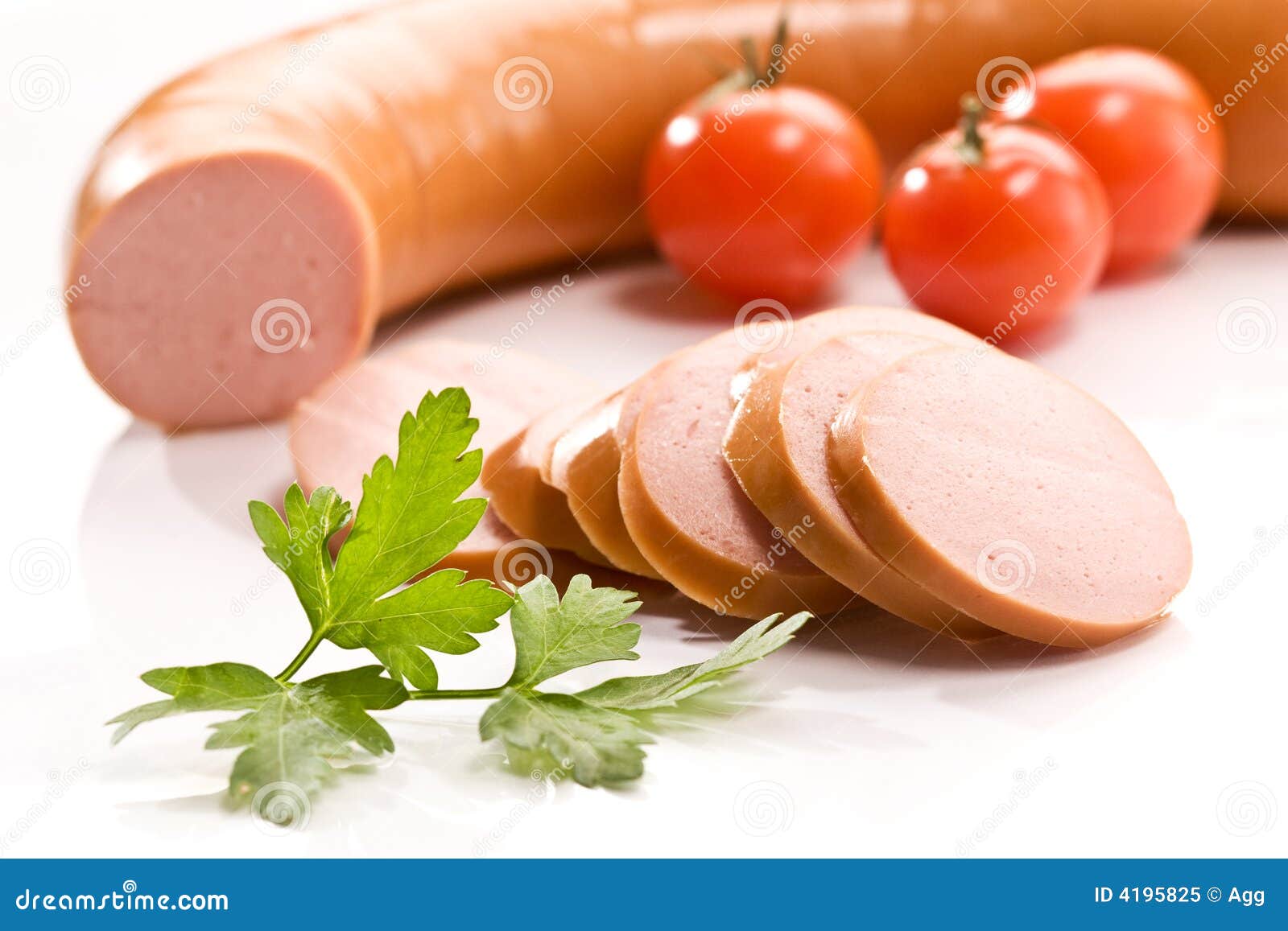 Boiled sausage stock image. Image of fresh, cook, sausage 4195825